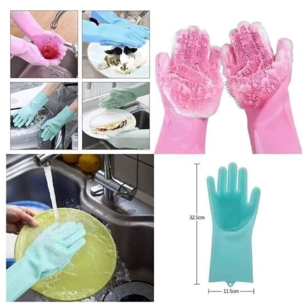 Magic Silicone Dishwashing Gloves (1 Pair)