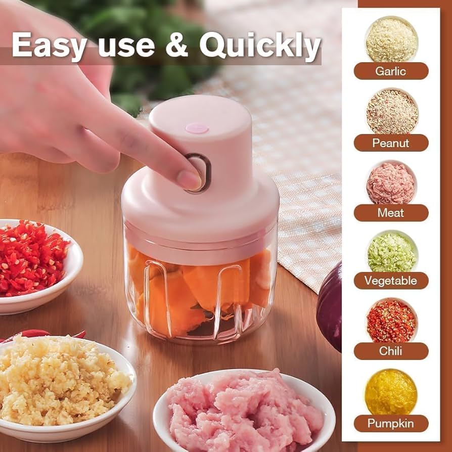 Small Wireless Rechargeable Electric Garlic Masher