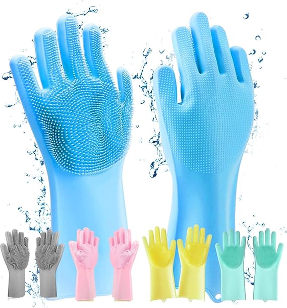 Magic Silicone Dishwashing Gloves (1 Pair)